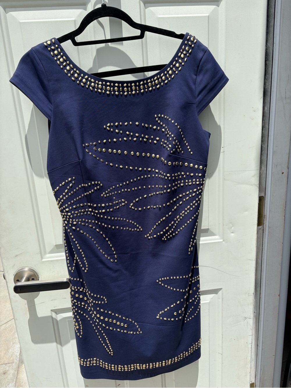 Lilly Pulitzer Navy Stud-Embellished Midi Dress